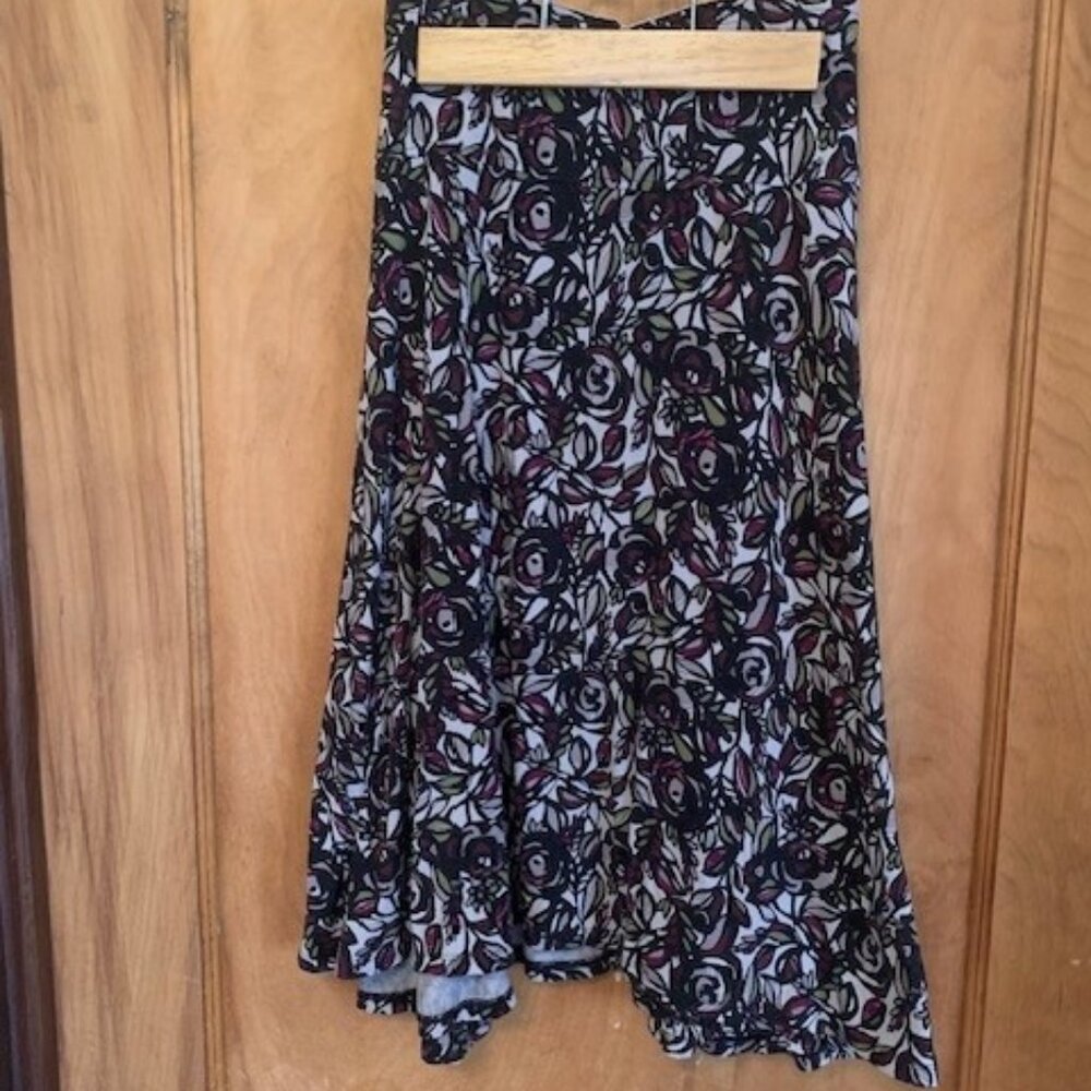 J. Jill Skirt Flair Rose Print XL